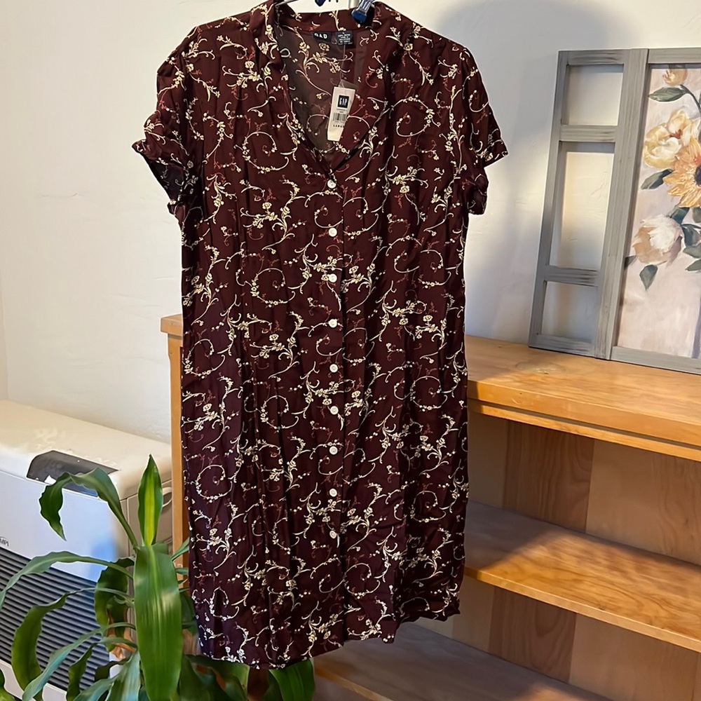 Knee length T-shirt dress, button down, New with tags